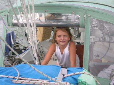 Yvette having fun on the boat