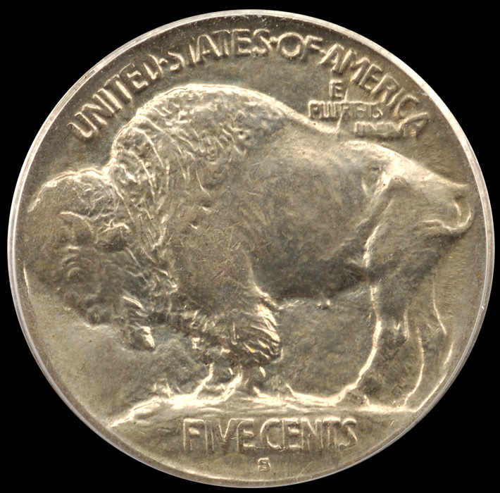 1913-S Ty-1 Buffalo Nickel  PCGS MS 64 rev