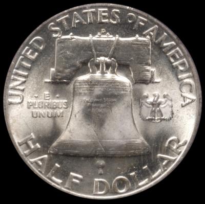 1950-D Franklin Half Dollar PCGS MS 64 rev
