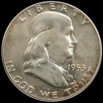 1953 Franklin Half Dollar PCGS MS 65 obv