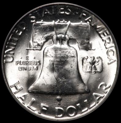 1956 Franklin Half Dollar PCGS MS 64 FBL rev