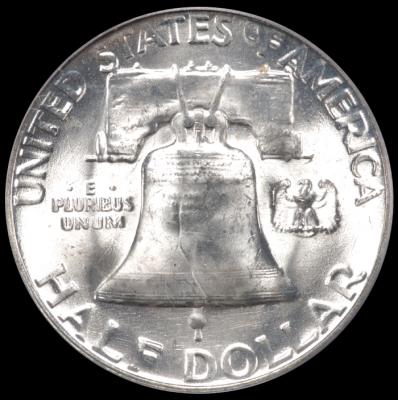 1956 Franklin Half Dollar PCGS MS 64 FBL rev