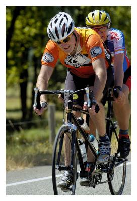 Dwan and Rolf at the finish of the Wolf Creek stage