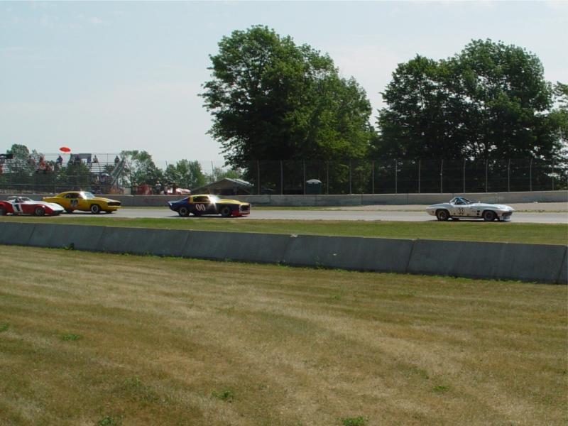 THIS WAS ALL OF THE CARS THAT SHOWED UP AT TURN #1 FOR THE TRANSAM, A/PROD. RACE AS AN ACCIDENT HAPPENED FOR THE FOLLOWING CARS