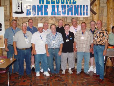 HERE I AM AT THE FAR RIGHT WITH SOME OF MY OLD TEACHERS,.,.ER....CLASSMATES, THEY SURE LOOK A LOT OLDER THAN ME, HUH!!