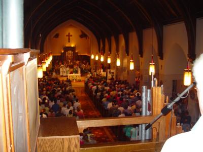 THE CHAPEL WAS PACKED WITH STANDING ROOM ONLY