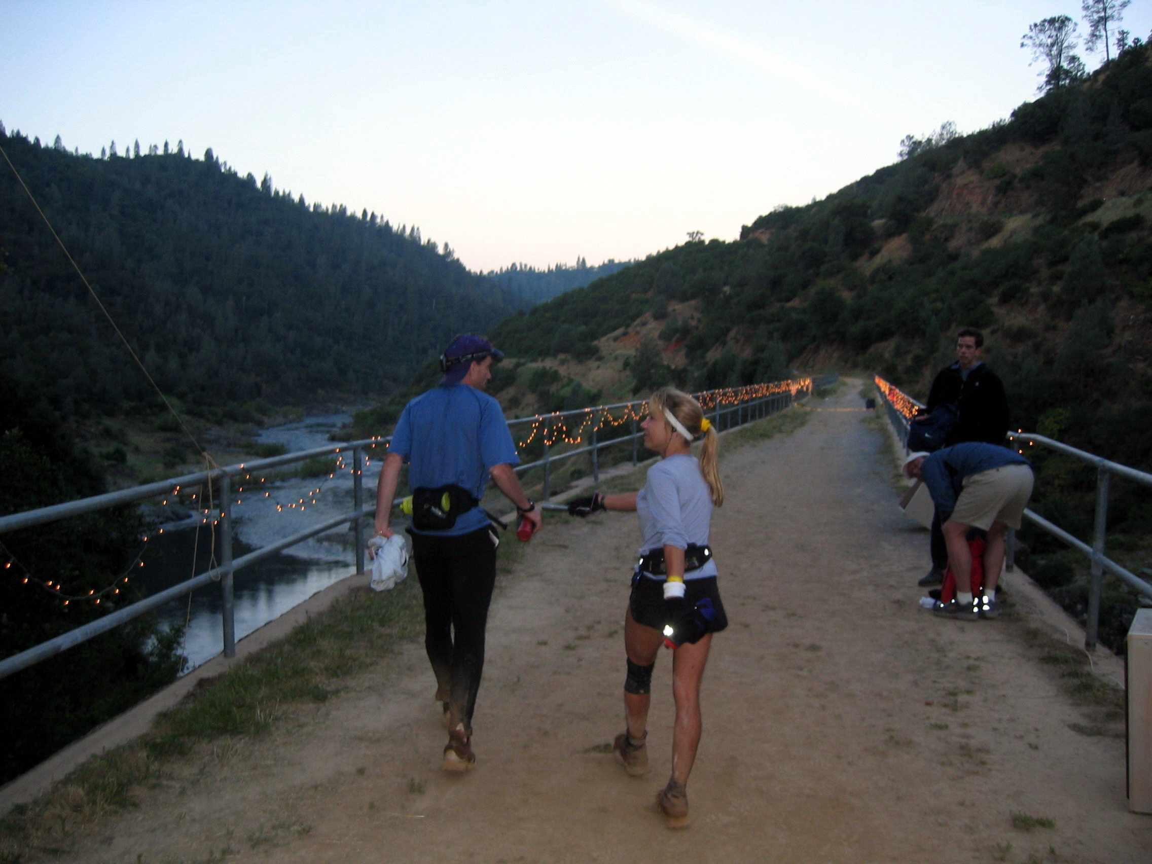 Passing over No Hands Bridge.  We run almost the entire distance to the finish after this.