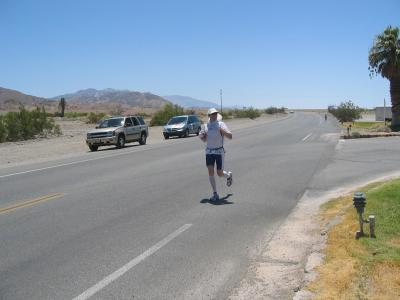 Christopher Berglund comes into Furnace Creek looking strong