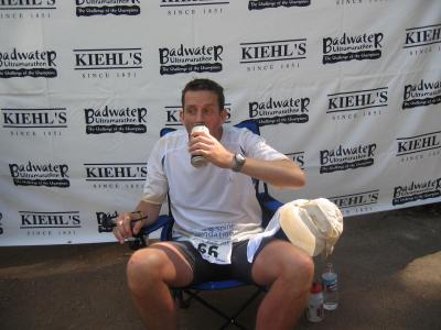 Badwater rookie finisher Andrew Elder gets a Murphys too