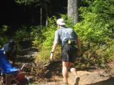 keith goes back into the woods after Tacoma Pass