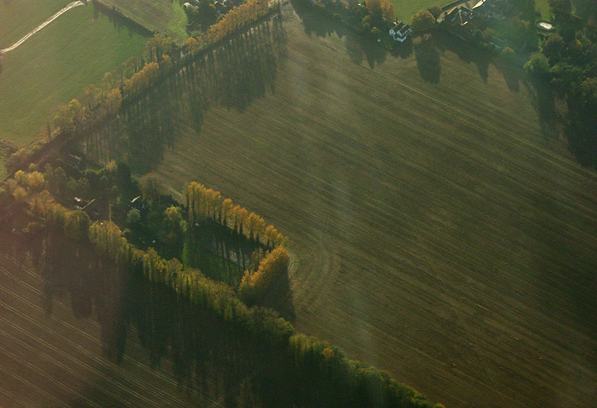 Morning mist from the air