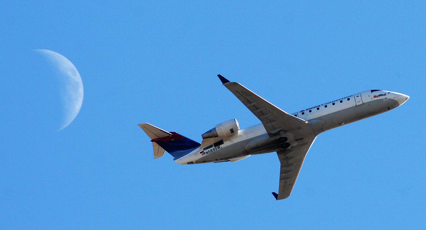 Plane and moon (Boise)