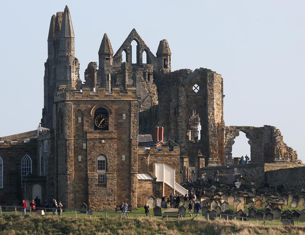 The ruined abbey on the cliff top