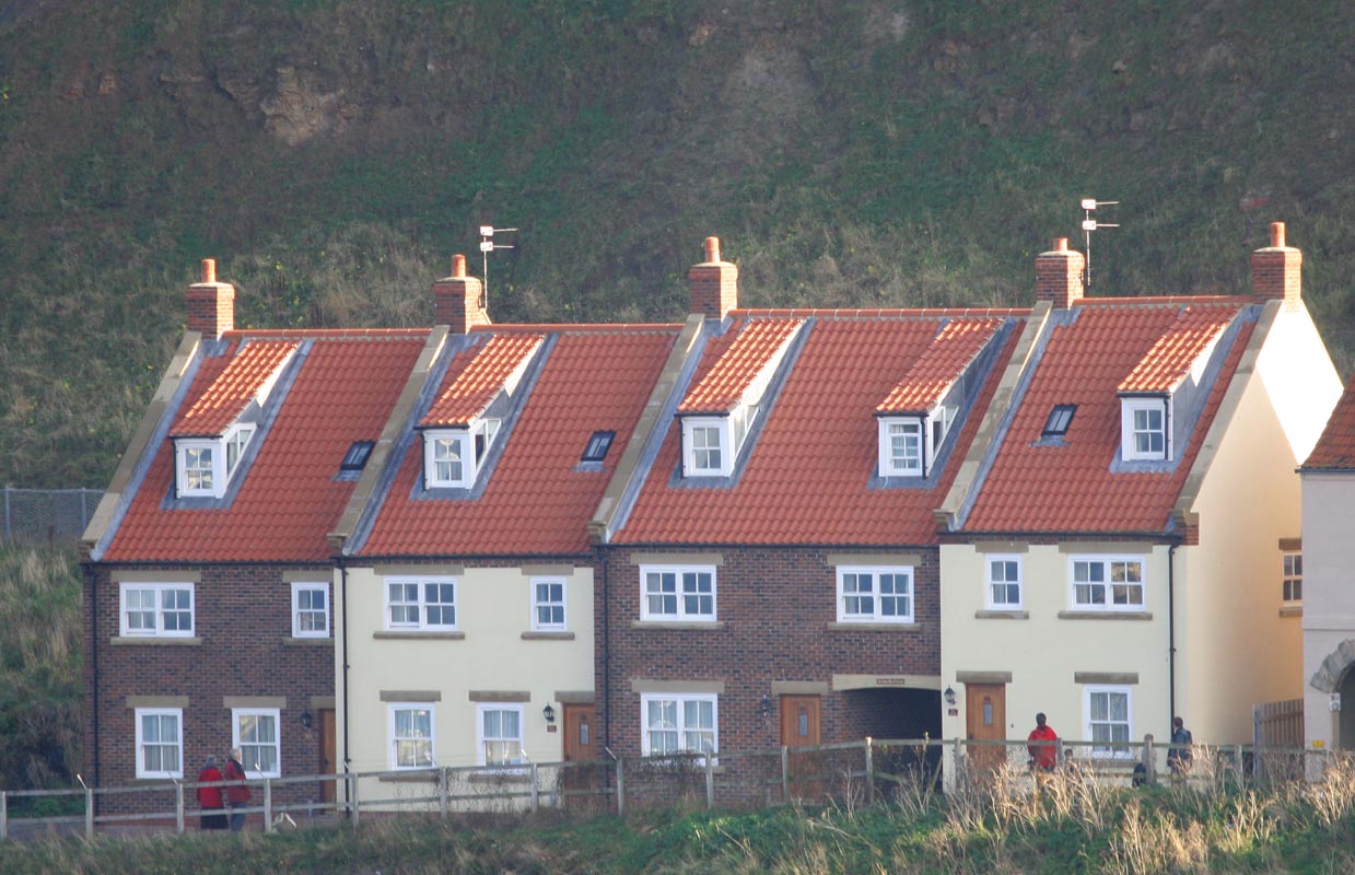 Houses against the cliffs