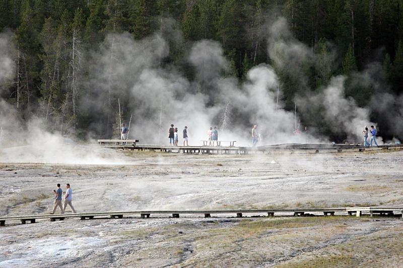 Mist from geysers