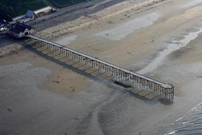 The pier at Saltburn from the air