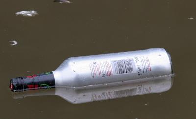 Bottle on the canal