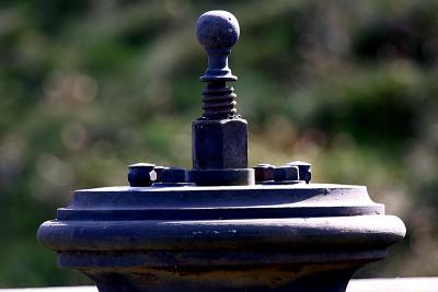 Cast iron valve on a disused reservoir