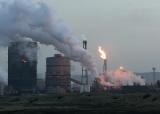 Redcar steel mills at dusk