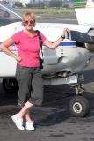 Sue saying goodbye to our rented aircraft for another year.