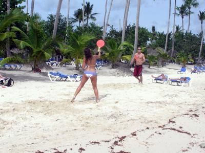 Playing on the beach