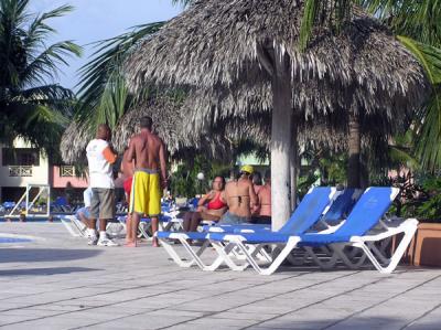 Hanging by the pool