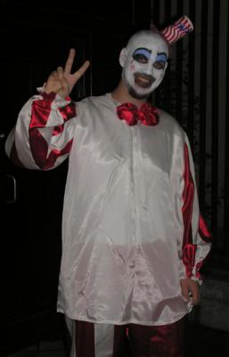 The clown says peace