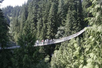 Capilano Suspension Bridge (450 feet) in Vancouver