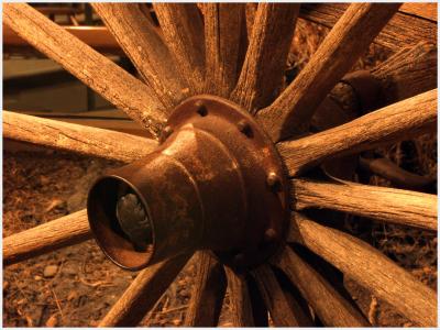 Original hand cart wheel