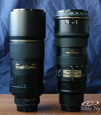 300mm vs. 70-200mm  w/o Hoods