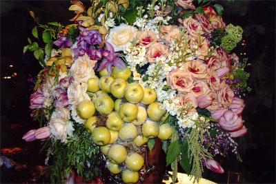 flowers and apples