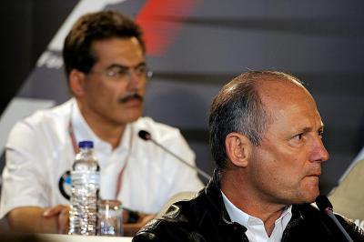 If looks could kill: I'm not sure what Paul Stoddart said, but Ron Dennis Shot this glance at him
