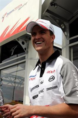Ralf was happy after Hungary where he scored his first podium for Toyota