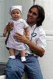 BMW Williams Test driver, Antonio Pizzonia and baby