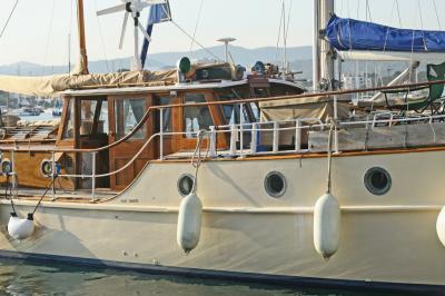 IBIZA . UN MAGNIQIQUE BATEAU D'AVANT LA WAR II