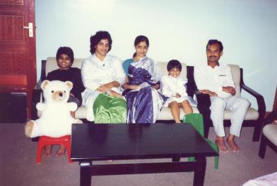 In our apartment in Sohar - I'm the smallest one :)