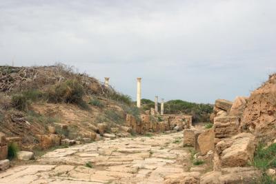 voie romaine  Leptis Magna ( Lybie)