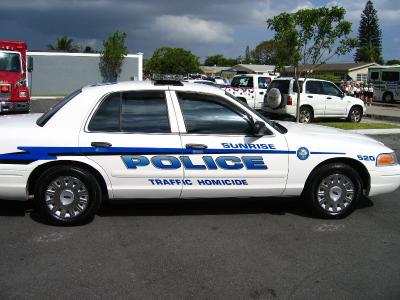 Sunrise Police Car