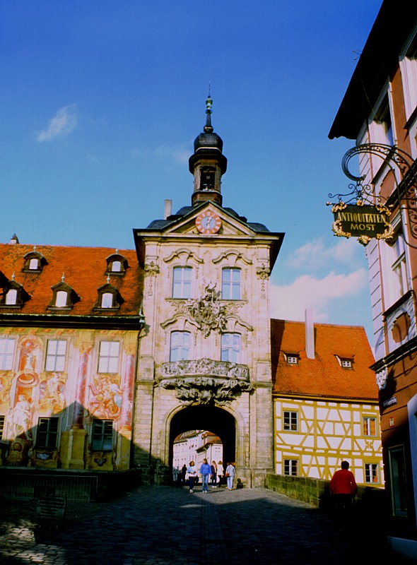 la vieille porte sur la Regnitz , Bamberg
