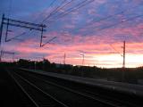 Sunrise on the tracks (Stockholm-Sweden)