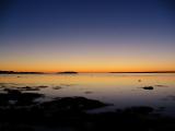 Rimouski, laprs coucher de soleil et les oies dans le ciel