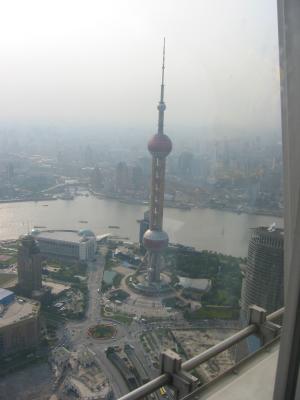 oriental pearl tv tower from jin mao tower