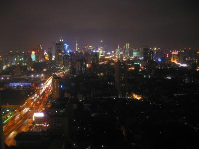 shanghai skyline at night (from the top floor of hilton -- taken by Michael H)