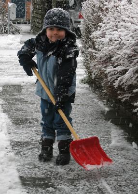 Shoveling snow at Christmas