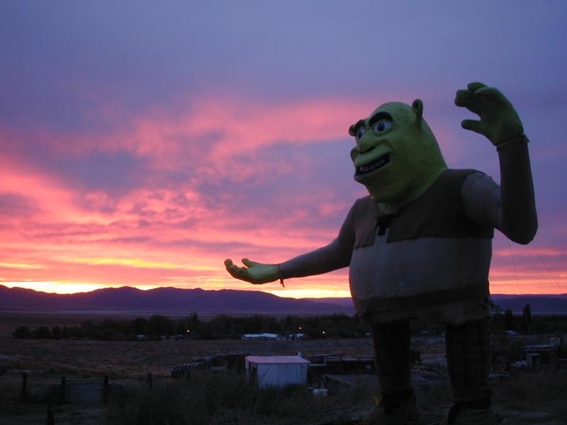 movie character and sunset over Empire