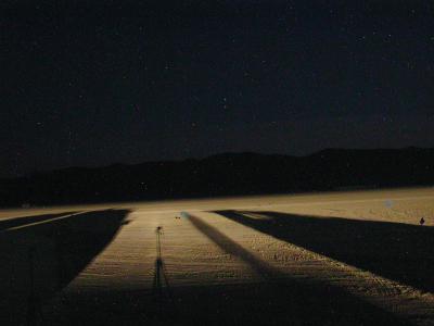 this photographer's shadow; setting up night shots