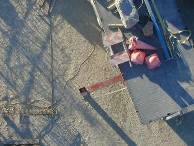 looking straight down from boom lift