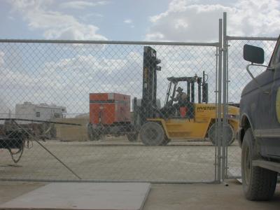 dogg on hyster in depot yard