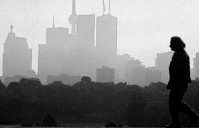 Smoggy day skyline