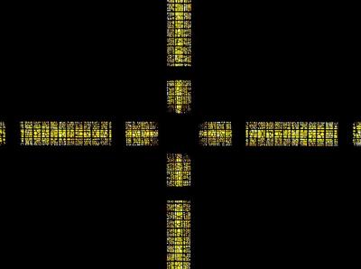Stained Glass Cross - Ceiling View